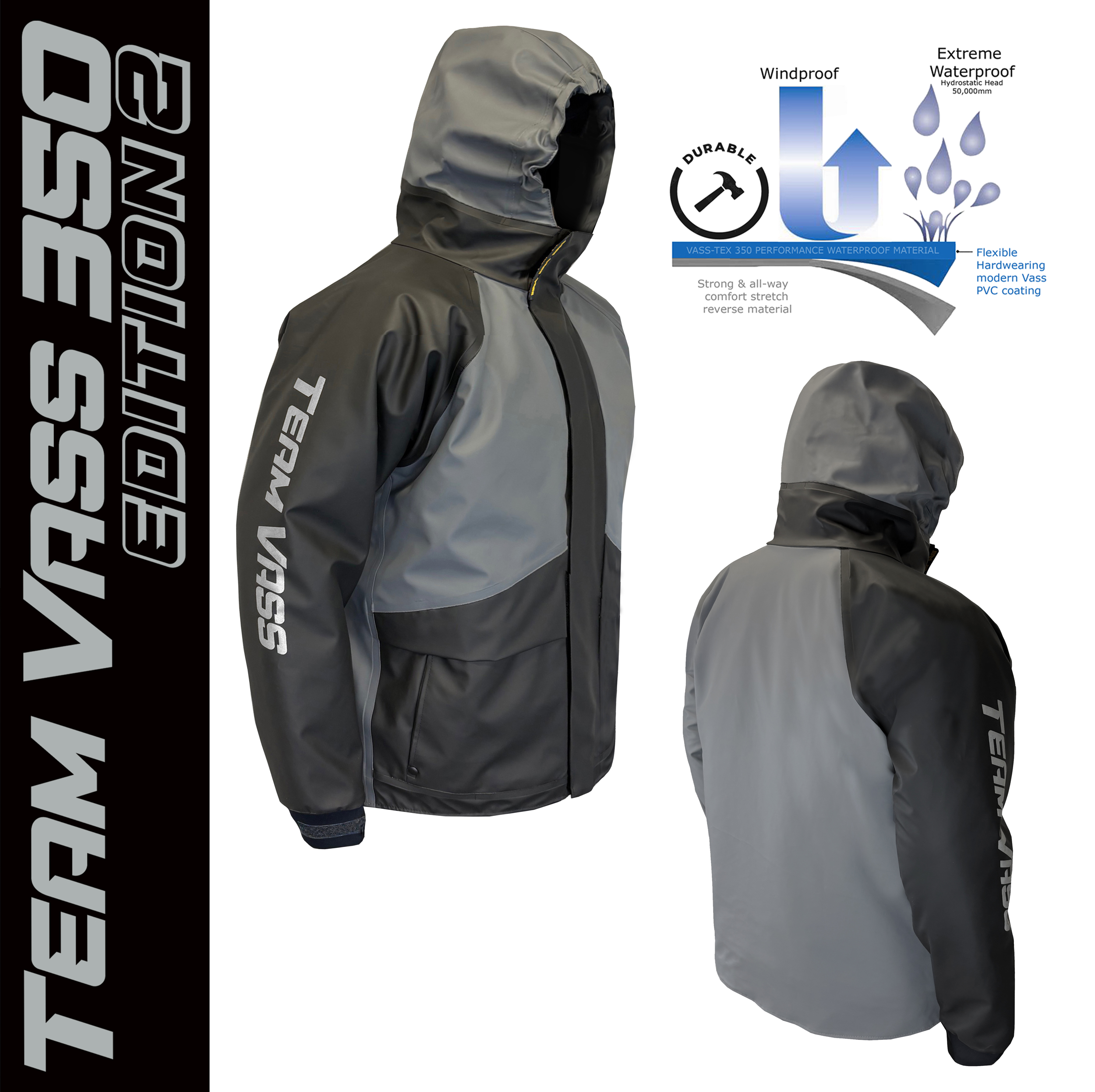 Team Vass 350 Winter Lined Waterproof Jacket Edition 2 - Grey/Black